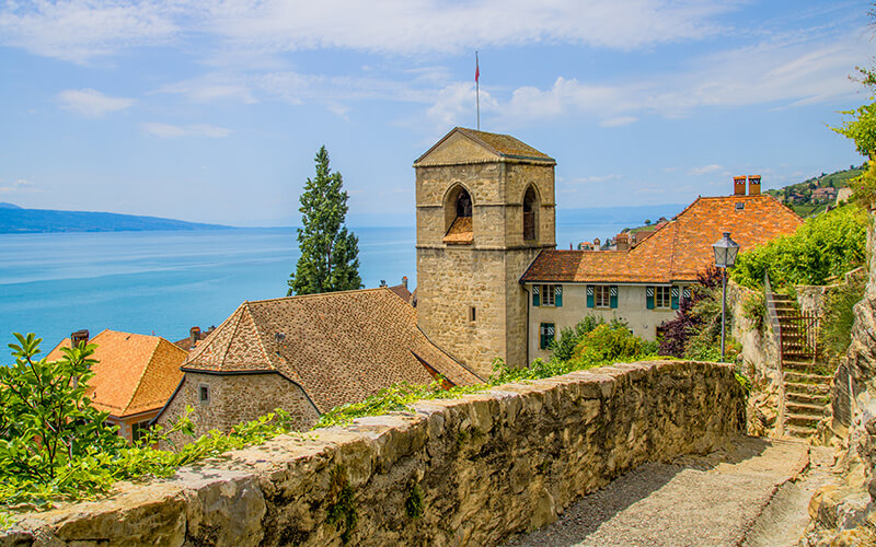 View from Saint Saphorin over Lake Geneva