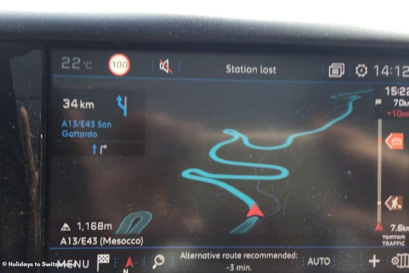 Satellite navigation system in a car