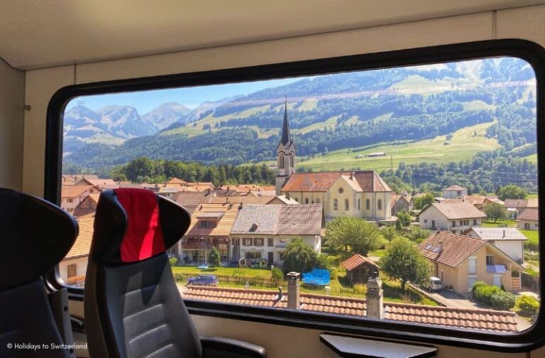 Scenic view from Swiss train