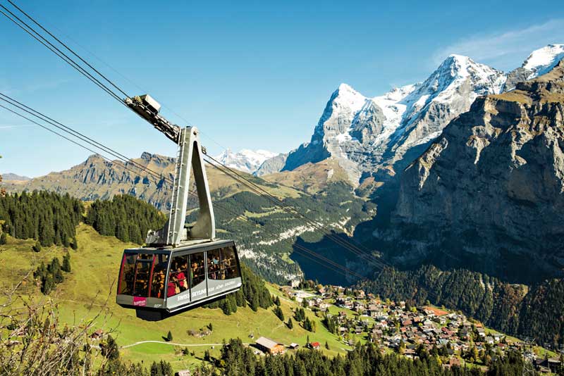 Schilthorn cableway in the Jungfrau region of Switzerland.