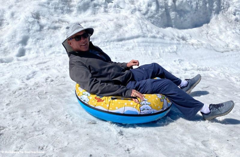 Snow tubing at Titlis Glacier Park