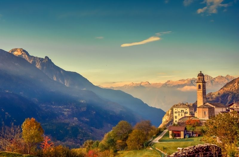 Soglio, a mountain village in Graubunden, Switzerland