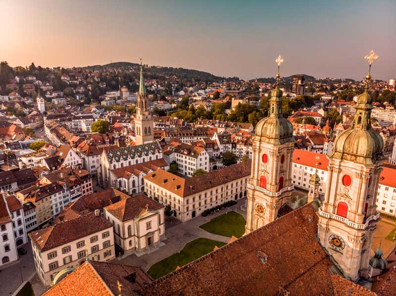 Skyline view of St Gallen Switzerland