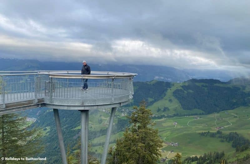 Man on observation deck at Mt. Stanserhorn