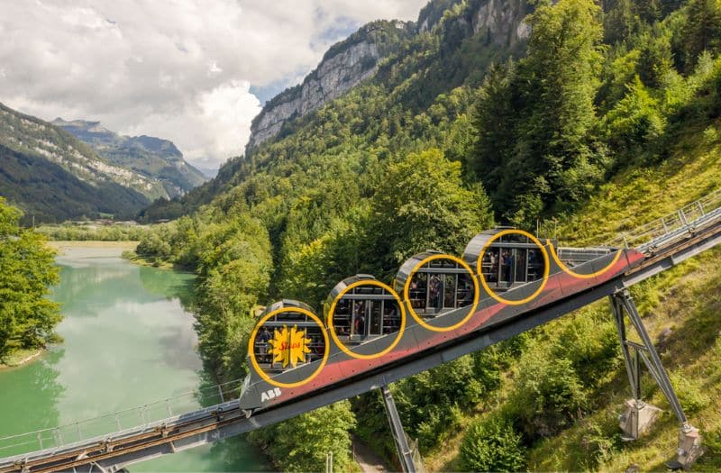 Stoos funicular in Switzerland