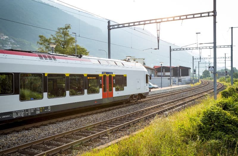 A passing train in Switzerland.