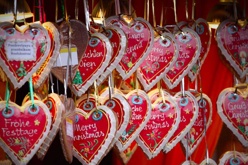 Lebkuchen, a gingerbread biscuit, at a Christmas stall