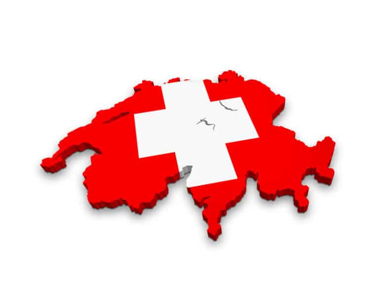 Switzerland map with flag