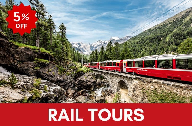 Switzerland rail tours with 5% discount