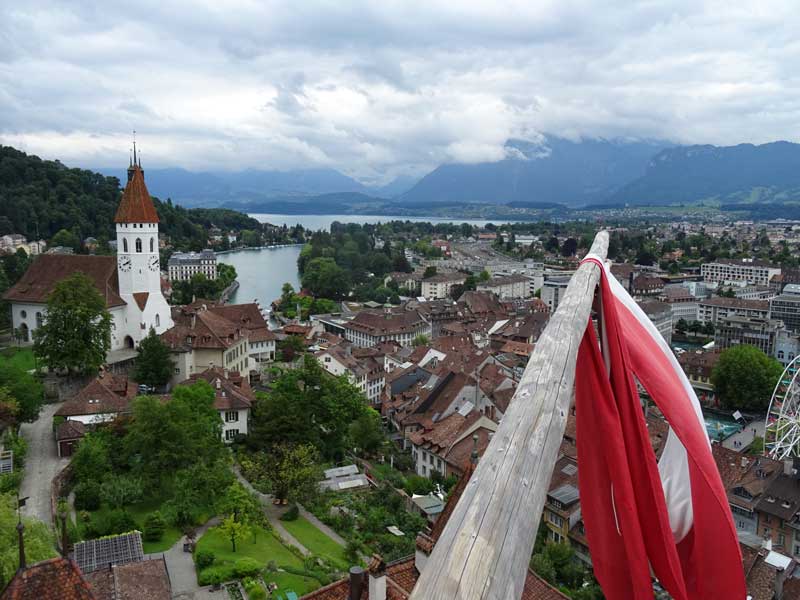 View over Lake Thun from Thun Castle