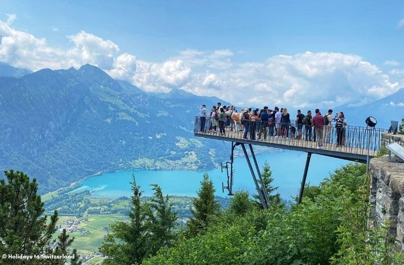 Two Lakes Bridge at Harder Kulm above Interlaken overlooking Lake Thun.