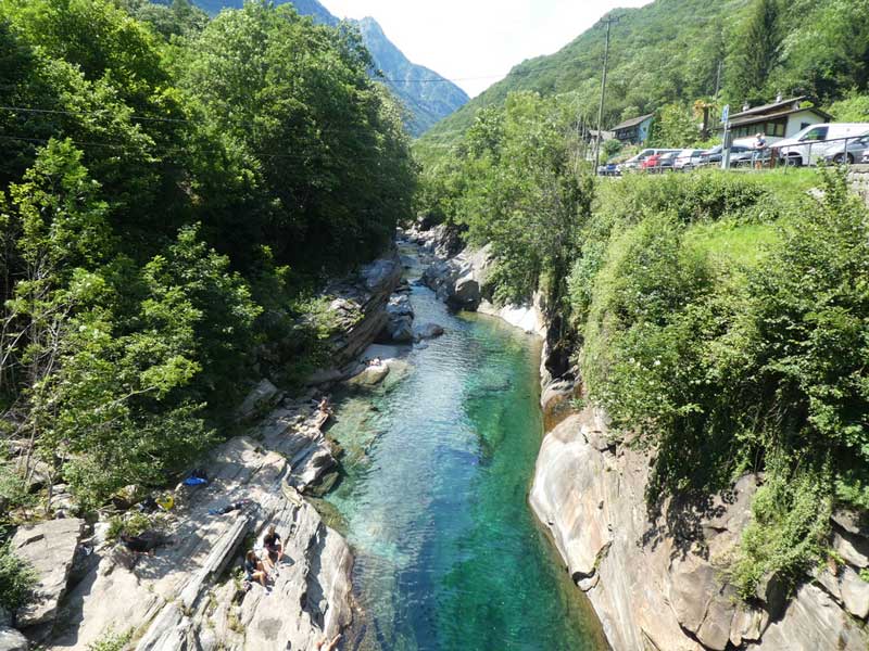 Verzasca River in Lavertezzo, Switzerland