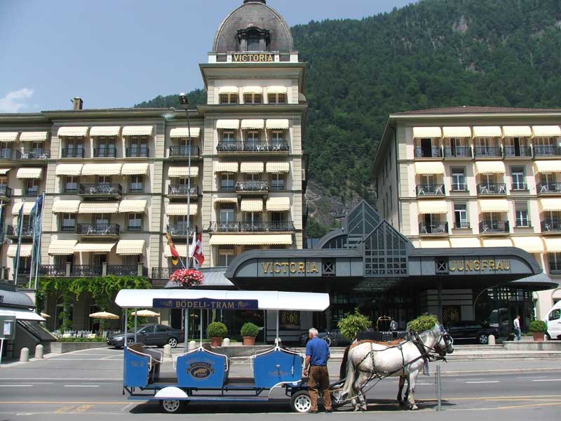 Bodeli horse draw tram in Interlaken