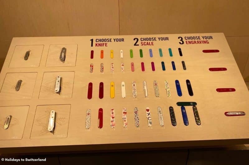 Swiss Army Knife display at Victorinox store in Brunnen, Switzerland