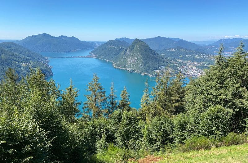 View of Lake Lugano from Monte Bre