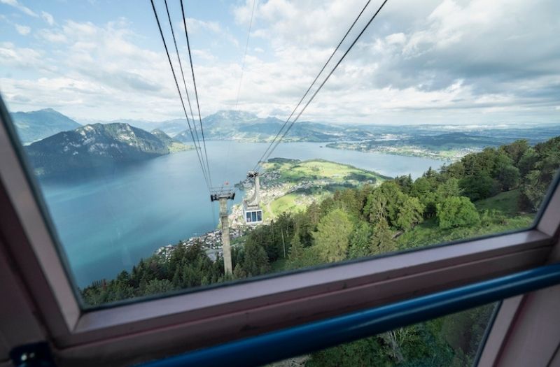 View from Mt Rigi cable car over Lake Lucerne