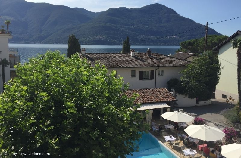 View overlooking the pool at Sunstar Hotel Brissago