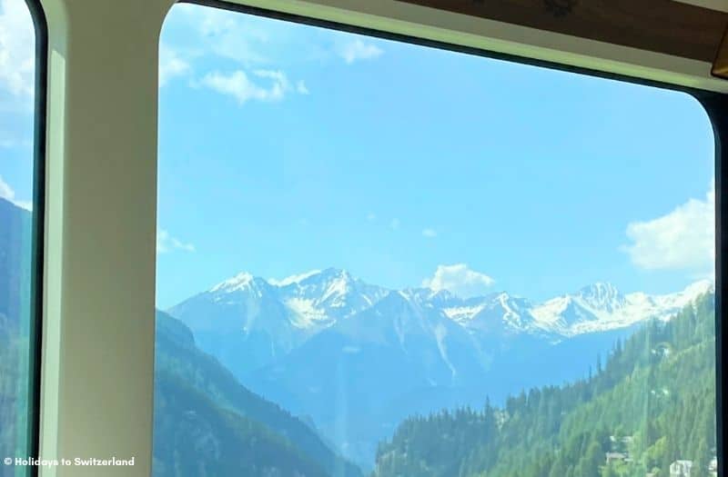 View from a panoramic window on the Glacier Express