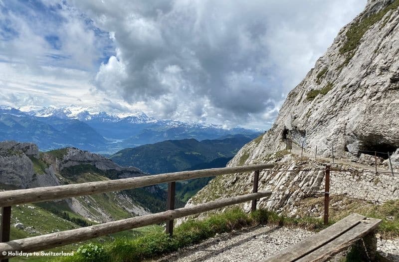 View of Alps from a hiking trail on Mt. Pilatus