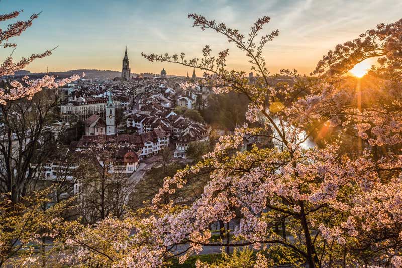 View of Bern Old Town from Rosengarten