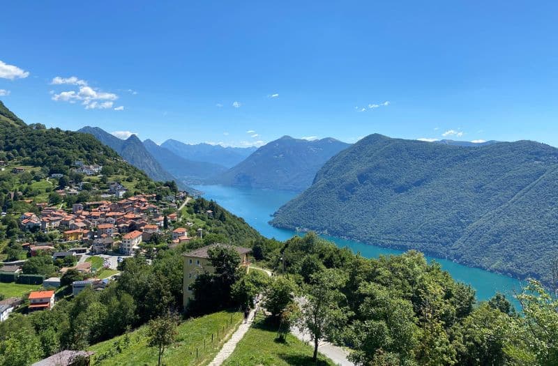 View of Bre and Lake Lugano from Monte Bre