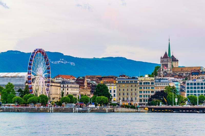 View of Geneva from lake