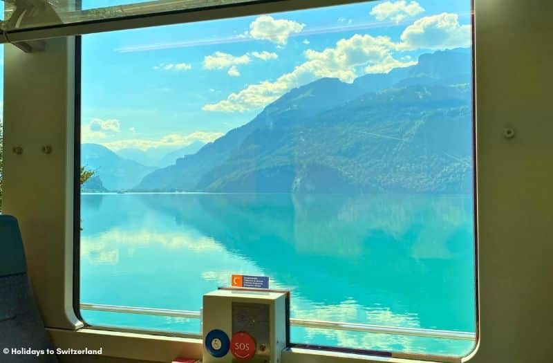 View of Lake Brienz from Luzern Interlaken Express