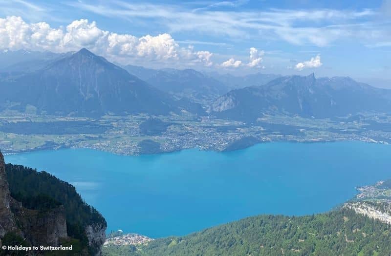 View of Lake Thun and Mt. Niesen from Mt. Niederhorn.