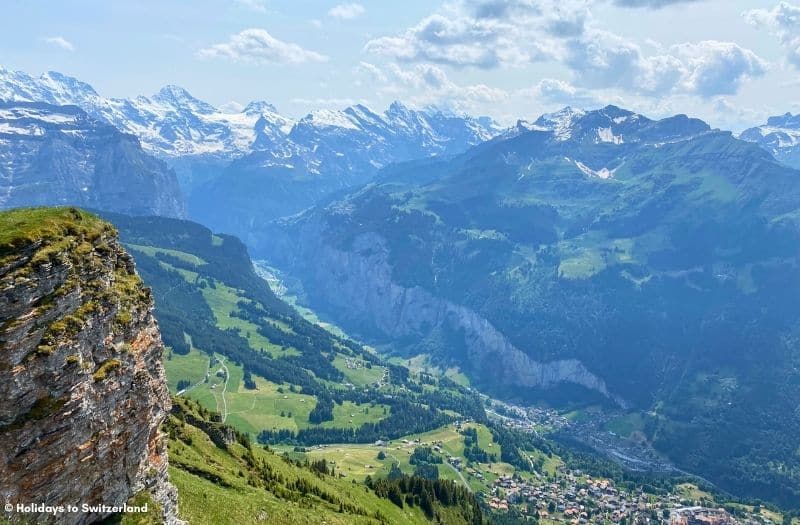 View over Wengen and Lauterbrunnen Valley from Mannlichen