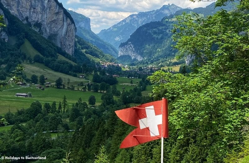 View of Lauterbrunnen from Trummelbach Falls