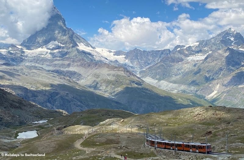 View of Matterhorn and Gornergrat train