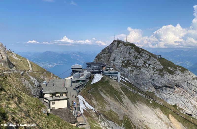 View over Pilatus Kulm and Lake Lucerne from the Dragon Trail.