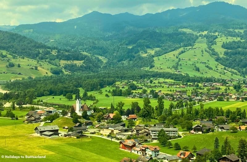 View of Stalden from Luzern Interlaken Express