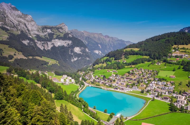 Aerial view of Engelberg, Switzerland