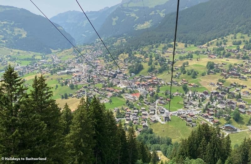 A view of Grindelwald from t he Pfingstegg cable car.