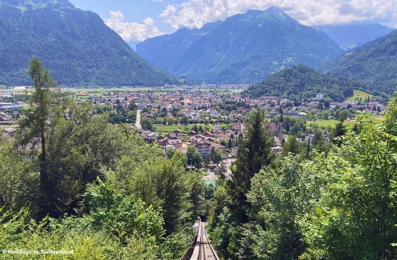 View over Interlaken from Harder Kulm funicular.