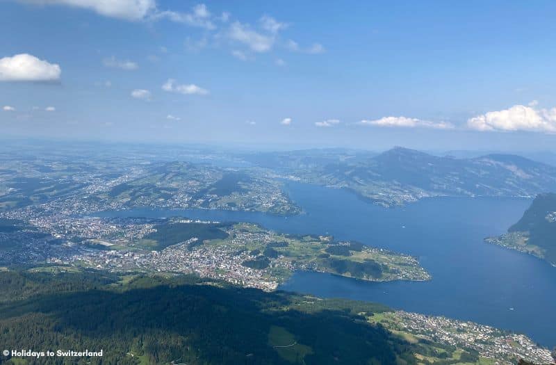 View of Lake Lucerne from Pilatus Kulm.