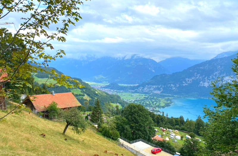 Beatenberg is located on a hillside overlooking Lake Thun and with views to the Eiger, Jungfrau and Monch.