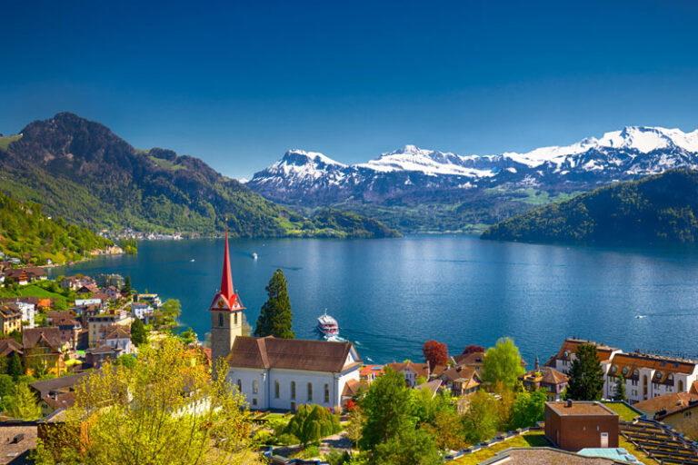 Weggis on Lake Lucerne, Switzerland