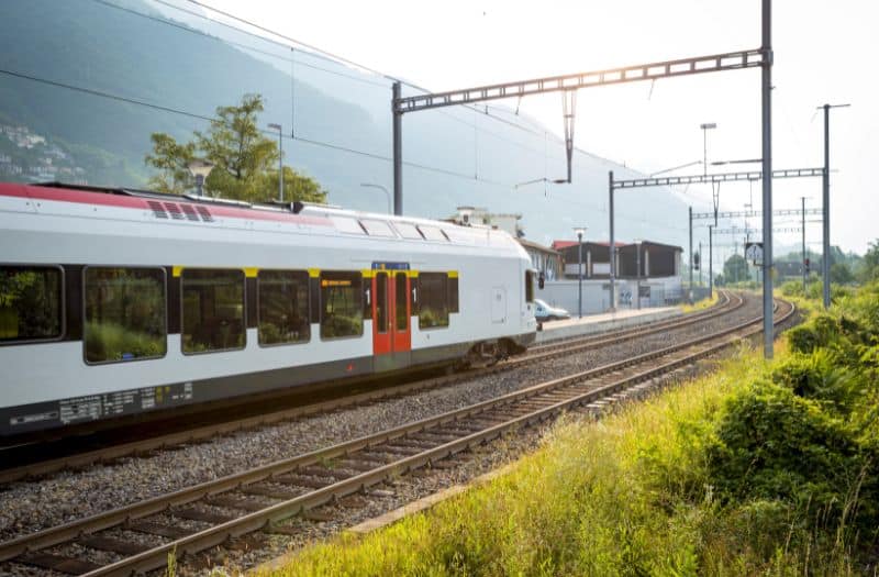 White train in Switzerland